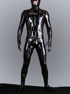 Cosplay Man Dienstmeisje Latex Ammoniak Catsuit PVC Mannen Kostuums Club Zentai Hoge elastische glanzende full body bodysuit Shapewear Meest sexy man