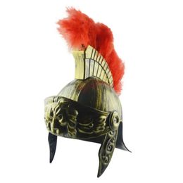 Cosplay Masquerade Casque en plastique Samurai Casque Spartan Hat Médieval Ancient Roman Vintage Casque Feather Lion Cap 231220