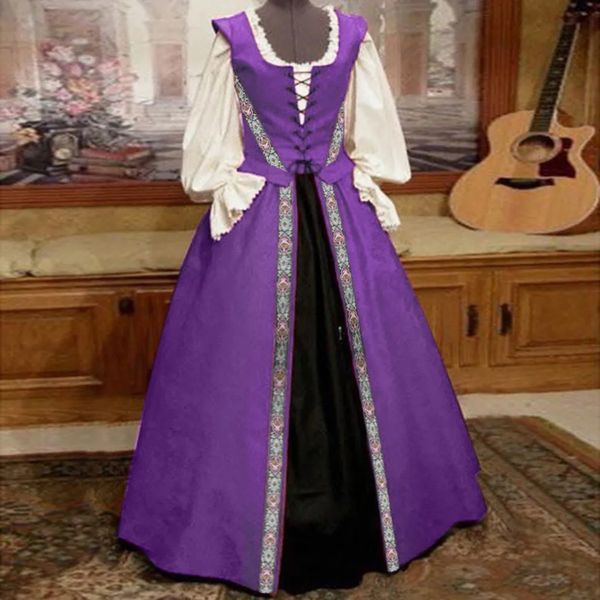 Cosplay Robe de Renaissance médiévale Robe de princesse victorienne Vintage Costume de fête dentelle longue Robe Sexy Halloween 240126