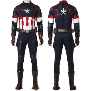 Cosplay Movie Age Of Ultron Captain Steve Rogers Battle Cosplay Kostuum Halloween Party Cool Outfit Volledige rekwisieten met overschoenen