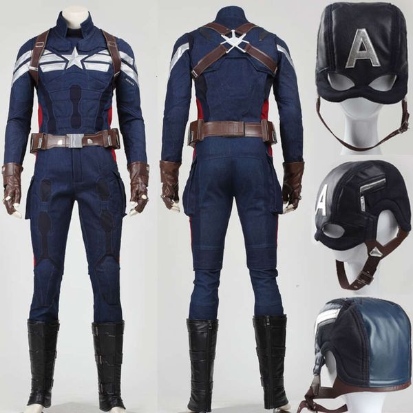 Cosplay película capitán soldado de invierno superhéroe Steve Rogers Cosplay disfraz fiesta carnaval atractivo traje de batalla