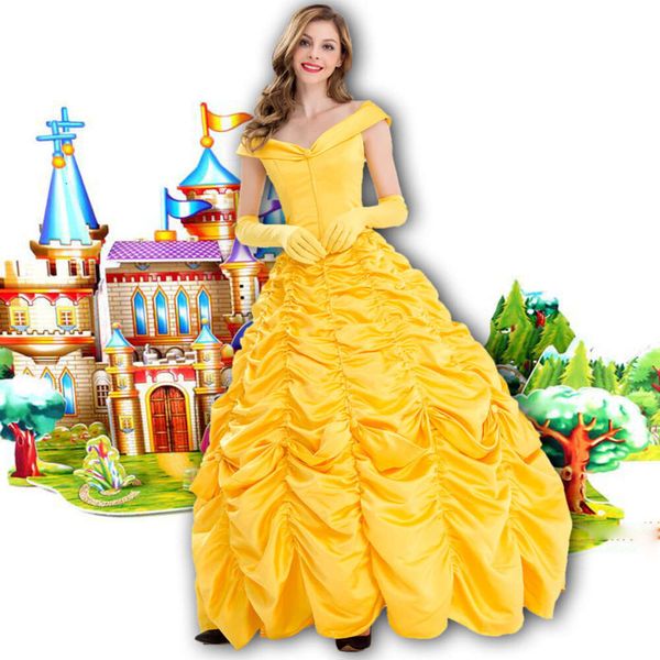 Cosplay nueva fantasía Halloween Cosplay adulto disfraz de princesa Bella vestido largo mujeres disfraz sureño