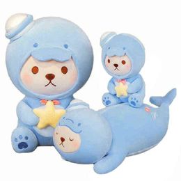 Cosplay Ocean Teddy Bear Pop Cuddle Rempli Seal Body Sea Star s Pour Enfants Cadeau D'anniversaire Garçons Jouets J220704