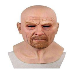 Cosplay Oude man gezichtsmasker Halloween 3D Latex Hoofd Volwassen Masque Geschikt voor Halloweenfeesten Bars Danszalen Activiteiten G220412257d