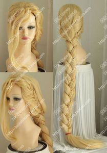 Cosplay Party Tangled, Rapunzel Blonde Vlechten 150cm Lange Cos Pruik Haar Gratis Verzending