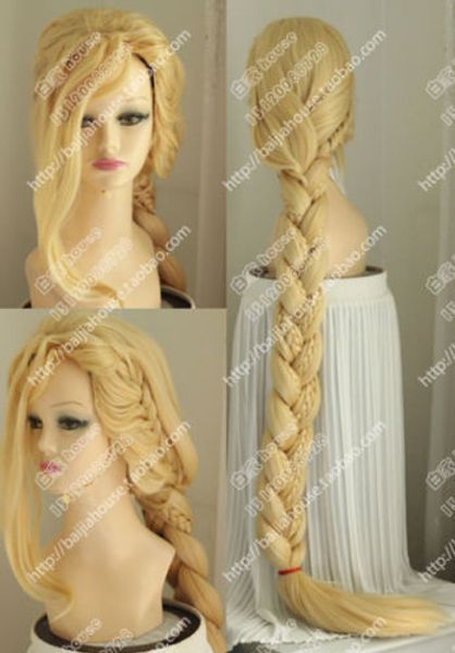 Cosplay Party Tangled, Rapunzel Blonde Braids 150CM Long COS Peluca de pelo Envío gratis