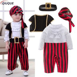 Cosplay piraten kapitein cosplay kostuum baby romper jongens bodysuits kerstfancy kleding Halloween kostuums kinderen kinderen jumpsuits 230812