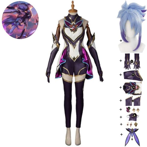 Cosplay prévente jeu Lol Star Guardian Akali Jhomen Tethi le voyou Assassin poing de l'ombre Cosplay Costume perruque Anime Hallowen Costume