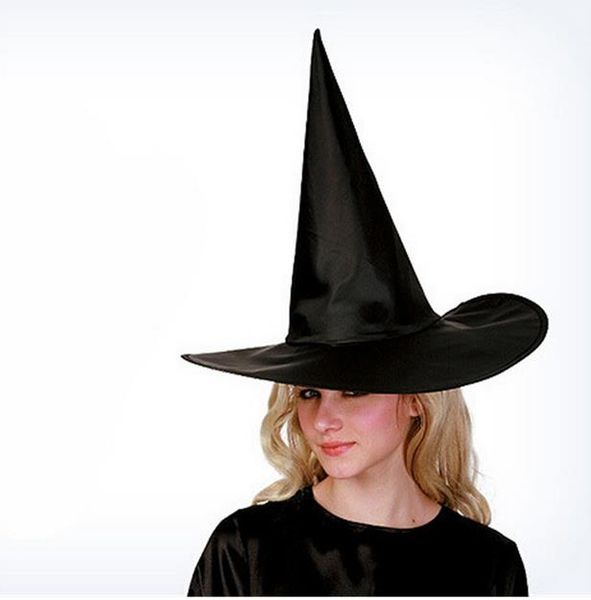 Accessoires de Cosplay chapeau magique chapeau de sorcière chapeau de magicien adulte femmes hommes Costume de fête noir Oxford Spire Cap GA366