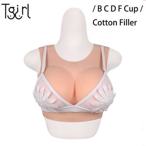 Cosplay réaliste Silicone poitrine formes col rond gros seins faux seins faux seins pour transgenre Dragqueen crosscommode