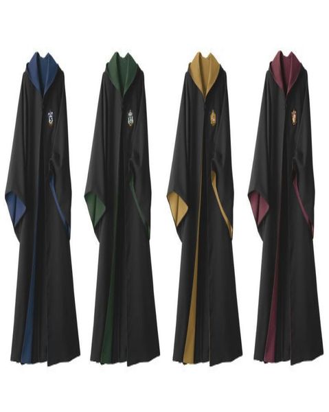 Spérimentation gratuite Cosplay Robe Cloak dont un lien Dor / Serpentherin / Poufsouffle / Ravecclaw 4 House 9 Taille peut choisir9601677