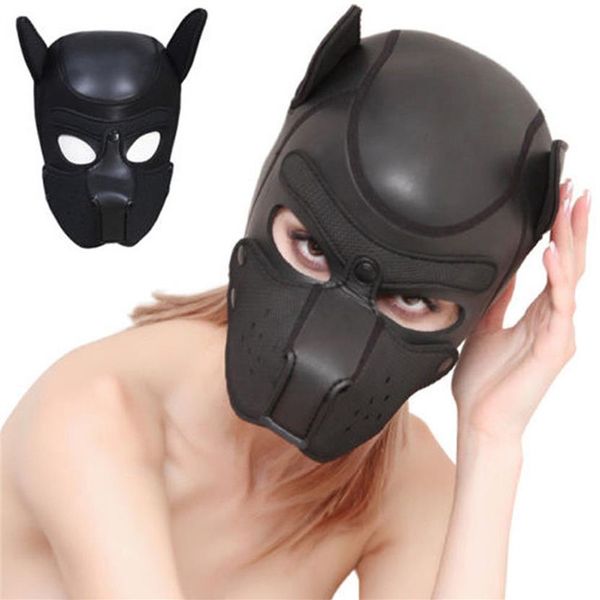 Masque de chien pour jeu de rôle Cosplay, tête complète avec oreilles, masque de Club érotique et Sexy2537
