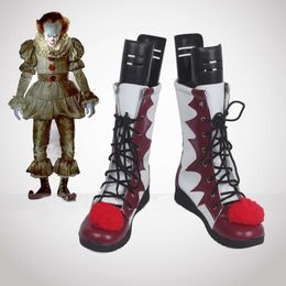 Chaussures de masque de cosplay Stephen King's It Pennywise, bottes de Clown effrayantes pour hommes, accessoires personnalisés de noël et d'halloween