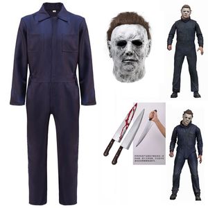 Thema Cosplay Terror Film Michael Myers Cosplay Horrible Latex Ghost Masker Uniform Halloween Kostuum Voor Mannen Volwassen