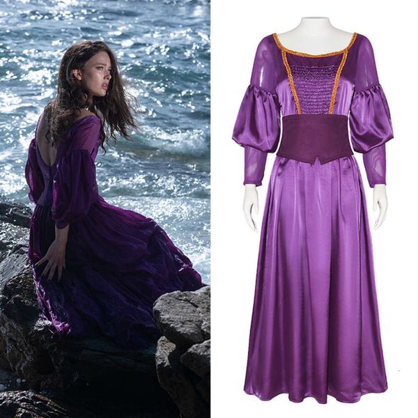 Cosplay la petite sirène Vanessa, robe longue violette, vêtements d'halloween pour femmes