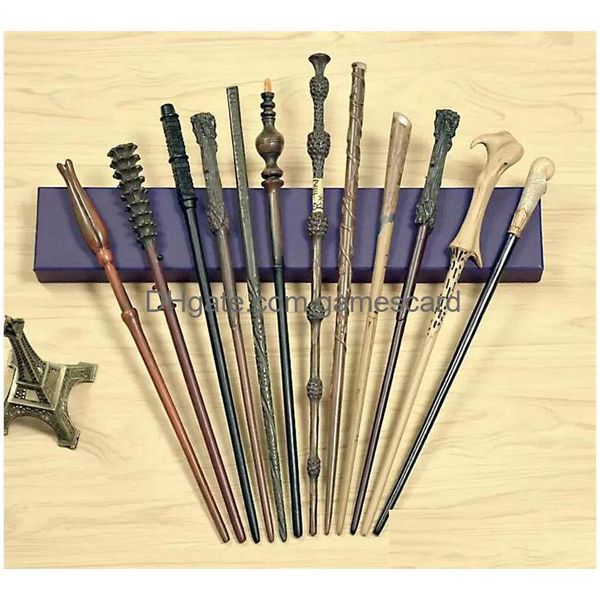 Cosplay Toys Metal Core Magic Wand con caja de regalo Niños Ron Voldermort Ginny Bella Magical The Drop Delivery Dhpfz