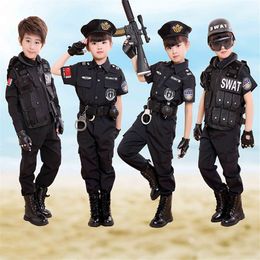 Cosplay Traffic CoP Cosplay kostuums voor Toddler Boys Halloween Carnival Fancy Military Unform Birthday Gift 230403