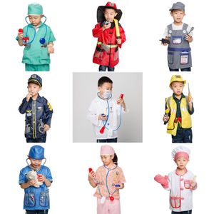 Cosplay Umorden Enfants Enfant Médecin Infirmière Pompier Astronaute Costume Occupation Jeu Jeu de Rôle Kit Ensemble pour Garçons Filles Fête Déguisements 230403