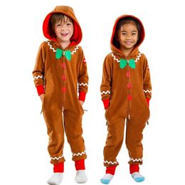Cosplay unisex niñas niños mono de pan de jengibre niños linda galleta onesie navidad 231115