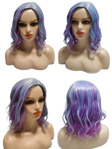 Cosplay Wig Halloween Wig Costume Model Wig Wig Wig Combination Perfect Combination Purple and Light Blue Okapl