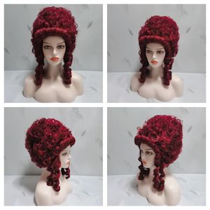 Cosplay Wig Halloween Wig Costume Model pruik Curly Wig Deep Red Cipoa
