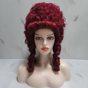 Cosplay Wig Halloween Wig Costume Model Wig Deep Red Deep Red