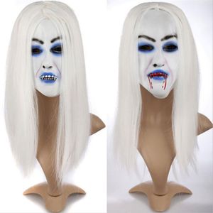 Perruque de Cosplay, masque effrayant, fantôme Banshee, accessoires de Costume d'halloween, masque de fête, 219F