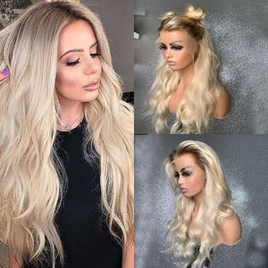 Cosplay Pruik Sexy Body Wave Vezel Haar Roze Kleur Lange Golvende Pruik Hittebestendige Gluelese Synthetische Lace Front Pruiken voor zwarte vrouwen