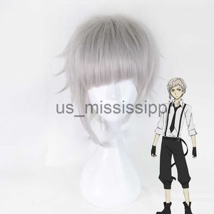 Cosplay Perruques 2020 Cosplay Perruque Bungo Stray Dogs Nakajima Atsushi Court Argent Gris Résistant À La Chaleur Cosplay Costume Wigwig cap x0901