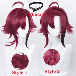 Cosplaypruiken 55 cm lang Shikanoin Heizou Cosplaypruik Spel Genshin Impact Cosplay Gradiënt Hittebestendig Synthetisch haar Feestpruiken Pruikkapje 230906