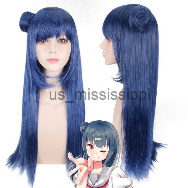 Perruques de cosplay 70cm LoveLive Sunshine Tsushima Yoshiko Perruque Cosplay Costume Love Live Aqour Yohane Femmes Films Cheveux Halloween Jeu de rôle Perruques x0901