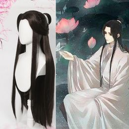 Perruques Cosplay Anime Heaven Official's Blessing Cosplay Xie Lian perruque cheveux noirs Tian Guan Ci Fu Hanfu perruques XieLian Cosplay perruque perruque Cap 230908