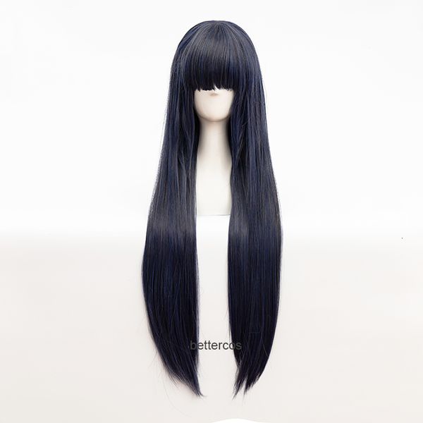 Pelucas de cosplay Anime Hyuga Hinata Pelo liso Neat Bang Pelucas de cosplay Gorro de peluca gratis 230824