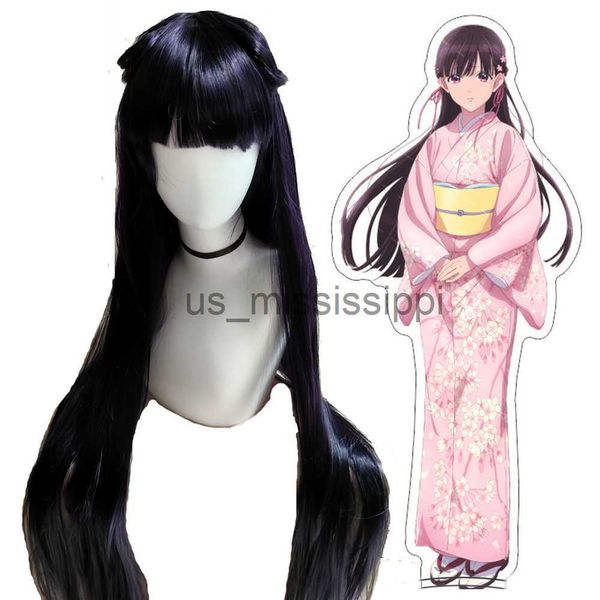 Perruques de cosplay Anime My Happy Marriage Miyo Saimori Cosplay Perruque Kimono Rose Long Cheveux Synthétiques Halloween Party Perruques Femmes x0901