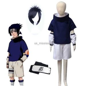 Cosplay Pruiken Anime Ninja Cos Doek Uchiha Sasuke Konohagakure Zomer Cosplay Kostuum Kinderen Cosplayer Comic Fans Volwassen Kinderen UniformL240124