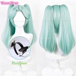 Perruques de cosplay Anime Rebecca Cosplay perruque Anime Cosplay Rebecca perruque 45 cm cheveux cyan courts cheveux synthétiques résistants à la chaleur Becca Party perruques bonnet de perruque 230824