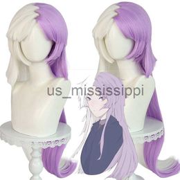 Cosplay Perruques Cosplay Anime Bungo Stray Dogs Dooki Sigma Perruques Unisexe Blanc Violet Cheveux Résistant À La Chaleur Synthétique Halloween Dress Up Party x0901