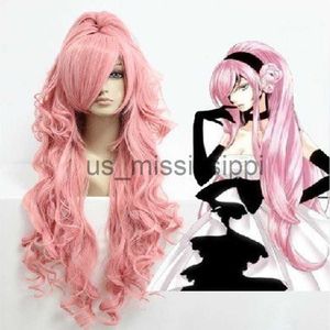Cosplay perucas hairjoy cabelo sintético vocaloid luka peruca cosplay rosa vermelho encaracolado perucas com rabo de cavalo frete grátis x0901