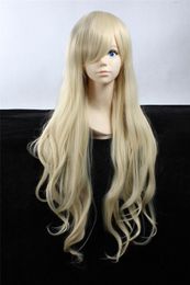 Perruques Cosplay Harajuku lolita Long Curl Wavy Blonde Halloween Party Anime Hair