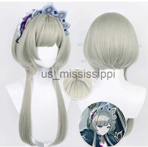 Pelucas de cosplay Juego de alta calidad Genshin Impacto Fatui Cosplay Peluca Sandrone Marionette Pelo sintético resistente al calor Pelucas de anime Peluca Cap x0901