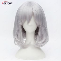 Pelucas de cosplay Howl's Moving Castle Sophie Hatter Corto Plateado Blanco Bob Pelo sintético resistente al calor Cosplay Disfraz Peluca Cap 230901