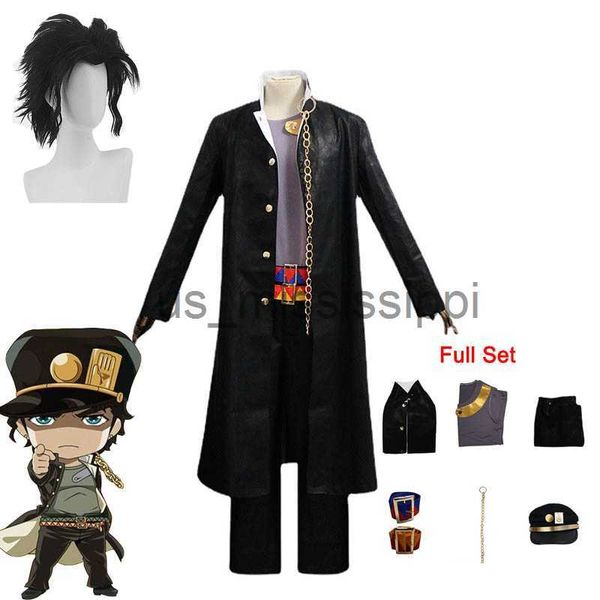 Pelucas de cosplay JoJo's Bizarre Adventure Kujo Jotaro Disfraz de cosplay Jotaro Kujo Uniforme Cosplay Ropa Disfraz Anime Halloween Cosplay Peluca x0901