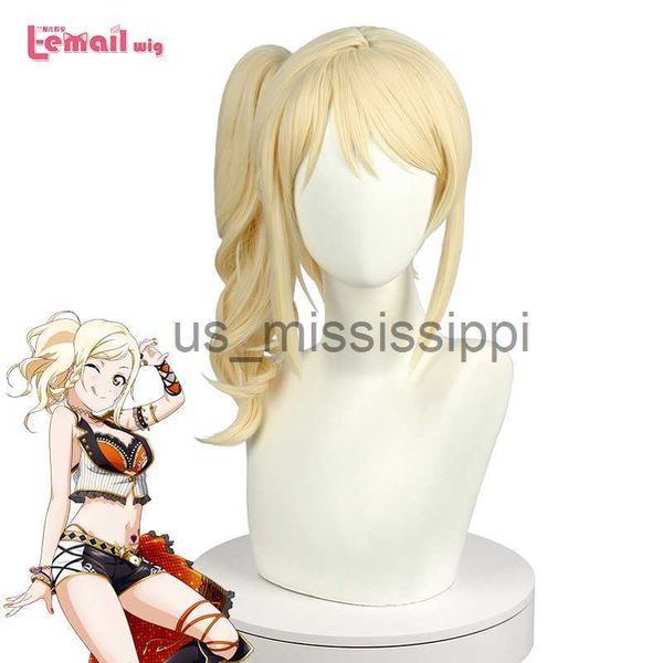 Perruques de cosplay Lemail perruque Love Live PDP Ai Miyashita Cosplay perruque LoveLive Perfect Dream Project Cosplay queue de cheval perruque blonde cheveux synthétiques x0901