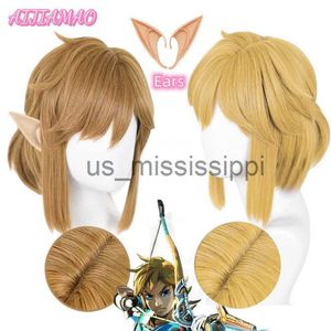 Cosplay Pruiken Link Pruik Cosplay Twilight Princess Cosplay Blond Bruin Pruik Cosplay Anime Pruiken Hittebestendige Synthetische Pruiken Halloween Pruiken x0901