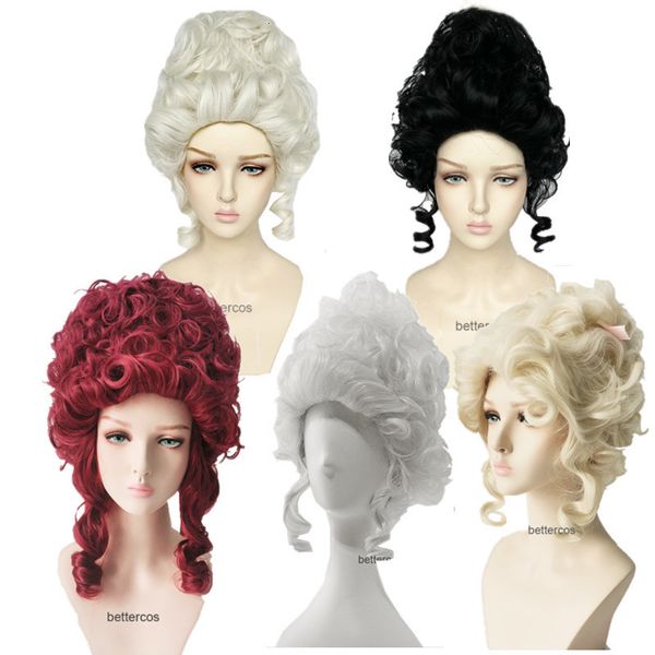 Cosplay Perruques Marie Antoinette Cosplay Perruques Costume Accessoire Princesse Moyen Bouclé Résistant À La Chaleur Synthétique Perruque De Cheveux Perruque Cap 230826