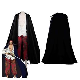 Cosplay Perruques ONE PIECE FILM RED Shanks Cosplay Costume Tenues Uniforme Cape Halloween Carnaval Costume J230502