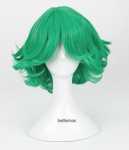 Perruques de Cosplay One Punch Man Senritsu No Tatsumaki, perruque de Cosplay verte bouclée résistante à la chaleur, cheveux synthétiques, bonnet de perruque 230826