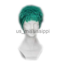 Cosplay perruques Roronoa Zoro une pièce perruques court vert moelleux cheveux synthétiques OP résistance à la chaleur fibre Cosplay perruque Pelucas x0901