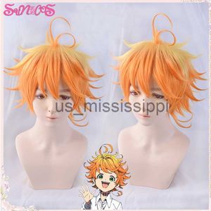 Cosplay Perruques The Promised Neverland Emma Cosplay Perruques Anime Cheveux Perruque Cap Synthétique Or Court Résistant À La Chaleur Cheveux Halloween x0901