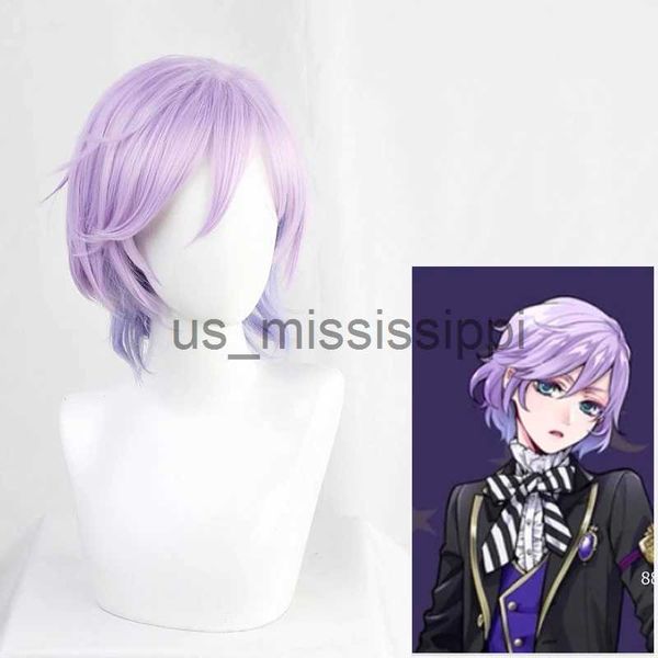 Perruques de cosplay Twisted Wonderland Epel Felmier Poison Apple Light Purple Hair Snow Cosplay Perruque résistante à la chaleur Costume synthétique Cap de perruque gratuit x0901